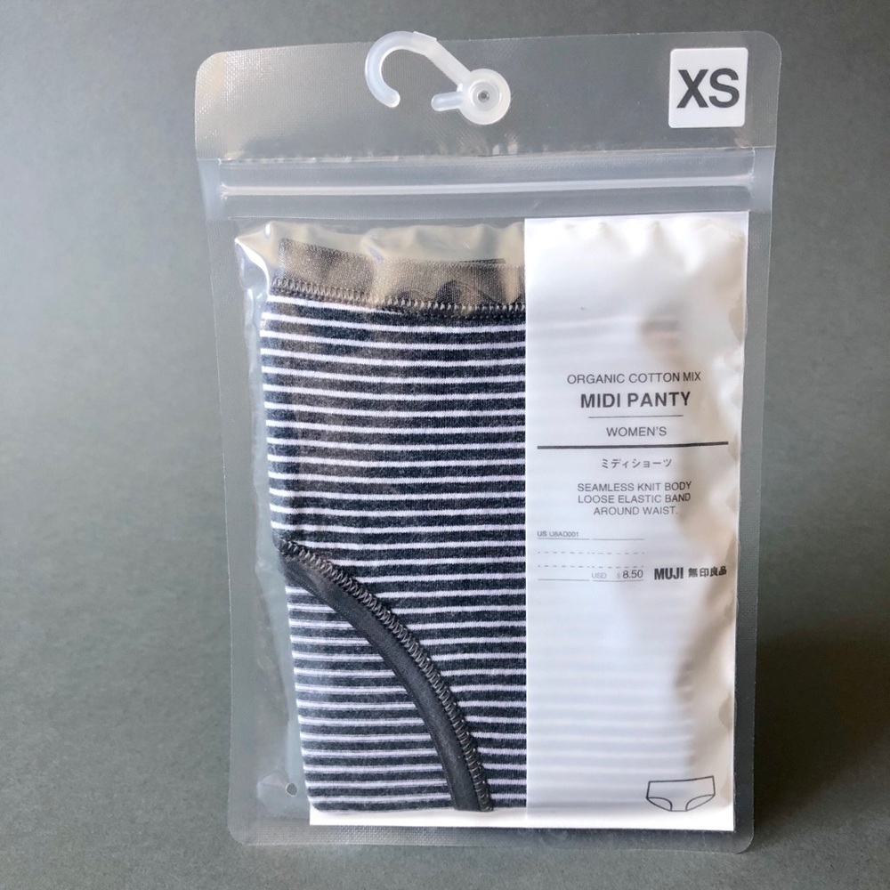 MUJI Women’s Gary Stripe Organic Cotton Midi Panty